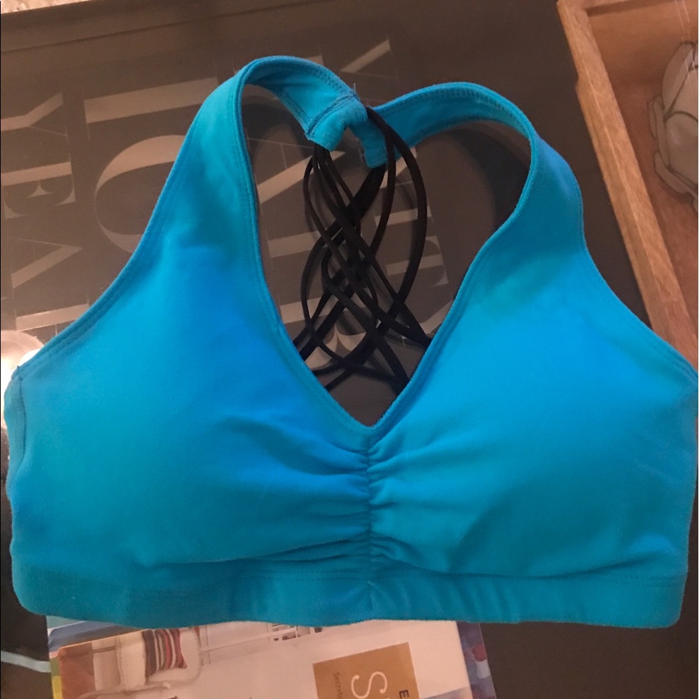 Beyond Yoga Turquoise Blue Strappy Sports Bra